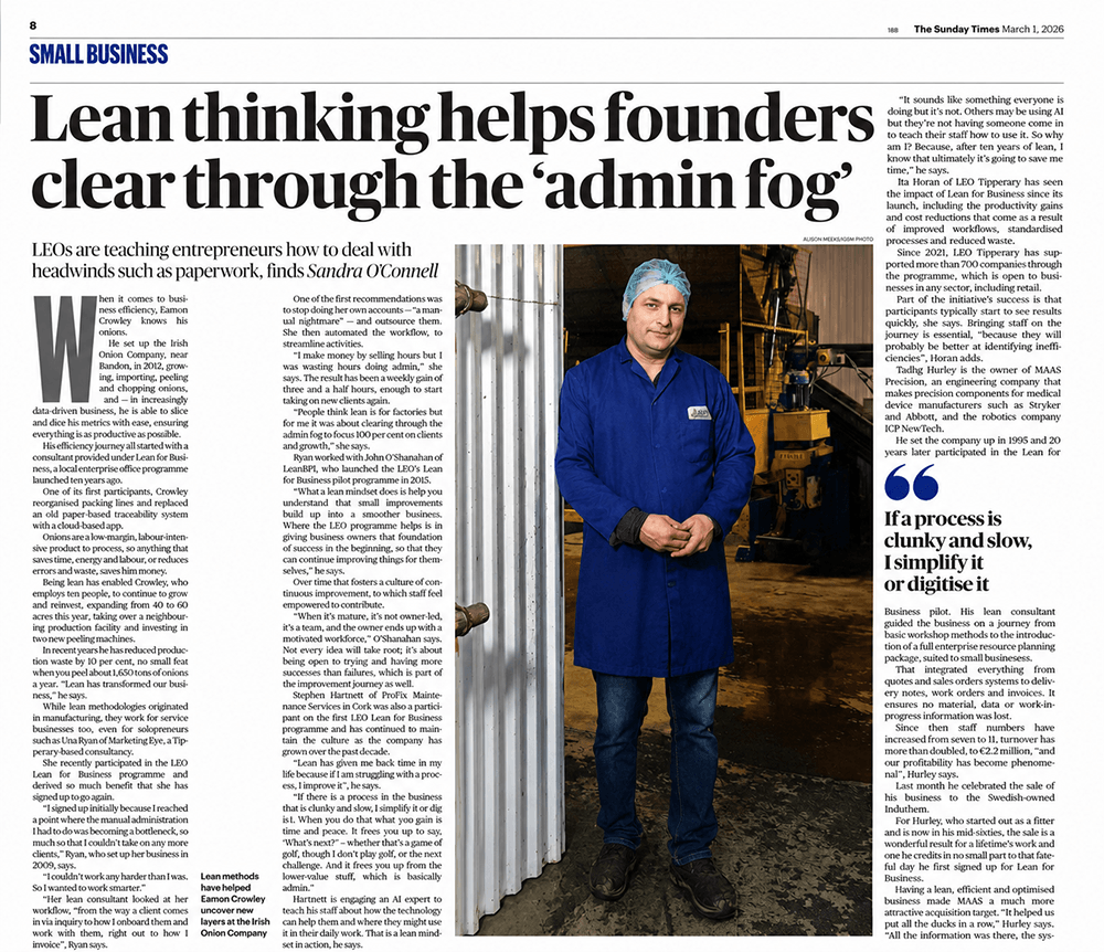 Lean Thinking Helps Irish Founders Clear the Admin Fog | LeanBPI